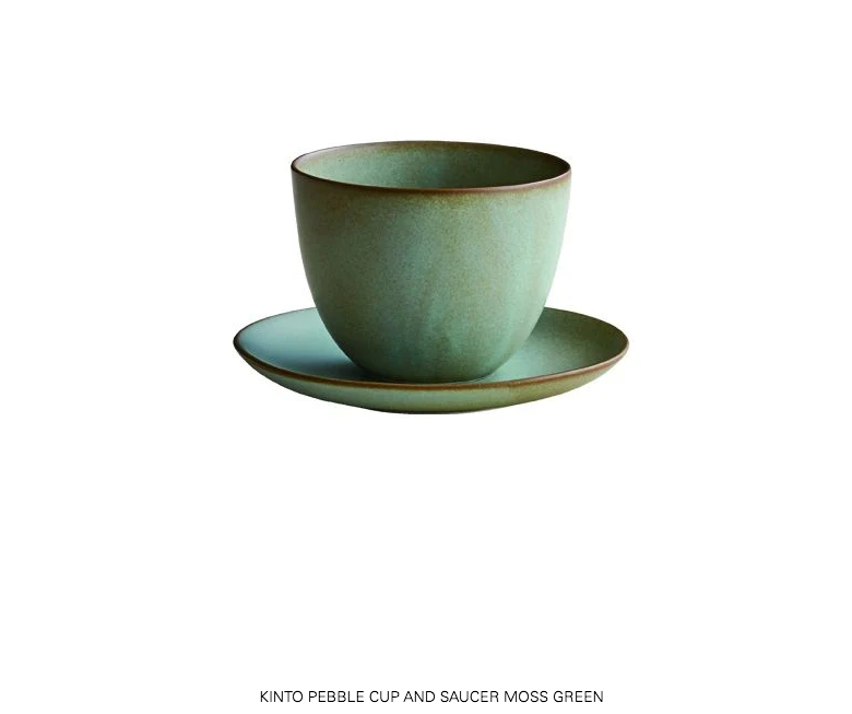 KINTO PEBBLE CUP AND SAUCER - 6oz - GREEN