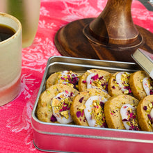 Load image into Gallery viewer, Rose Pistachio Shortbread Gift Tin
