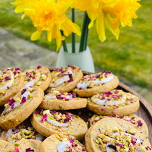 Load image into Gallery viewer, Rose Pistachio Shortbread Gift Tin
